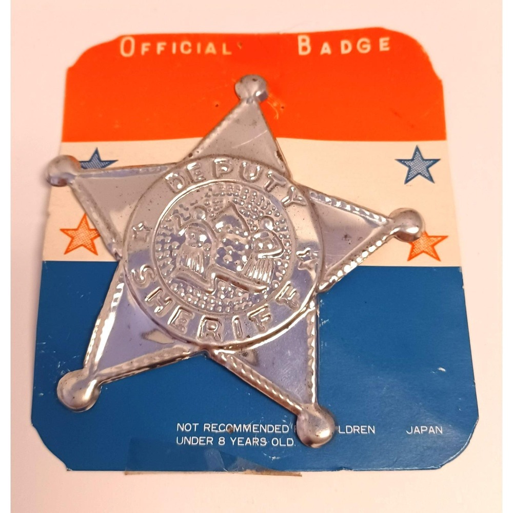 Vintage Deputy Sheriff Toy Badge Official Badge On Cardboard Backing Japan